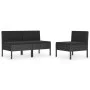 Garden chairs 3 units with black synthetic rattan cushions by vidaXL, Garden chairs - Ref: Foro24-310191, Price: 205,80 €, Di...
