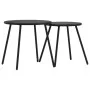 Round garden side tables, set of 2, made of steel with black powder coating. by , Garden tables - Ref: Foro24-4008112, Price:...