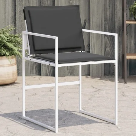 Gartenstühle mit Kissen, 4 Stück, weißer Stahl und Textilene. von , Gartenstühle - Ref: Foro24-4008590, Preis: 116,56 €, Raba...