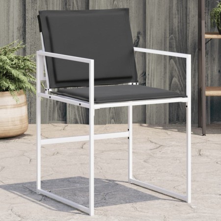 Gartenstühle mit Kissen, 4 Stück, weißer Stahl und Textilene. von , Gartenstühle - Ref: Foro24-4008590, Preis: 159,43 €, Raba...