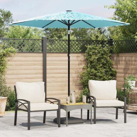 Sombrilla de jardín con poste de acero azul 223x223x213 cm de , Sombrillas - Ref: Foro24-4005098, Precio: 72,50 €, Descuento: %