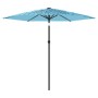 Sombrilla de jardín con poste de acero azul 223x223x213 cm de , Sombrillas - Ref: Foro24-4005098, Precio: 66,36 €