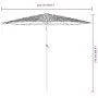 Garden umbrella with blue steel pole 223x223x213 cm by , Umbrellas - Ref: Foro24-4005098, Price: 80,02 €, Discount: %