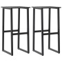 Taburetes de bar 2 unidades acero negro 38x38x80 cm