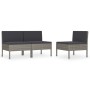 Garden chairs 3 units with gray synthetic rattan cushions by vidaXL, Garden chairs - Ref: Foro24-310192, Price: 213,04 €, Dis...