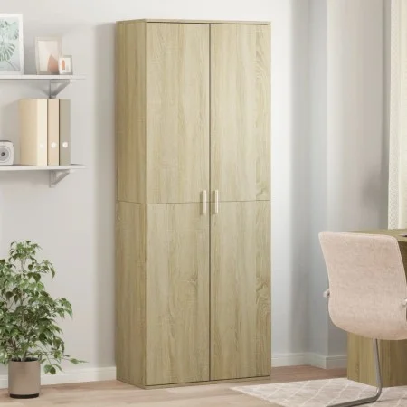 Engineered wood high sideboard in Sonoma oak 70x35x180 cm by , Lockers and storage cabinets - Ref: Foro24-3276660, Price: 180...