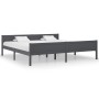 Solid gray pine wood bed frame 200x200 cm by vidaXL, Beds and slatted bases - Ref: Foro24-322130, Price: 137,46 €, Discount: %