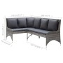 Garten-Ecksofas 2 Stück graues PE-Rattan von vidaXL, Outdoor-Sofas - Ref: Foro24-310223, Preis: 328,12 €, Rabatt: %