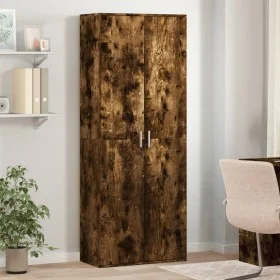 Rauchiger Eichen-Ingenieurholz-Hochschrank 70x35x180 cm von , Schließfächer und Lagerschränke - Ref: Foro24-3276662, Preis: 1...