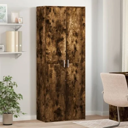 Tall smoked oak engineered wood sideboard 70x35x180 cm by , Lockers and storage cabinets - Ref: Foro24-3276662, Price: 169,33...