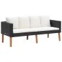 Sofá de jardín 2 plazas con cojines ratán sintético negro by vidaXL, Outdoor sofas - Ref: Foro24-310216, Price: 154,99 €, Dis...