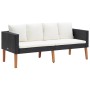 Sofá de jardín 2 plazas con cojines ratán sintético negro by vidaXL, Outdoor sofas - Ref: Foro24-310216, Price: 157,03 €, Dis...