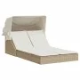 Double sun lounger with canopy and beige synthetic rattan cushions by , Loungers - Ref: Foro24-368641, Price: 281,11 €, Disco...