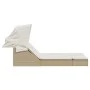 Double sun lounger with canopy and beige synthetic rattan cushions by , Loungers - Ref: Foro24-368641, Price: 281,11 €, Disco...