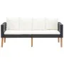 Sofá de jardín 2 plazas con cojines ratán sintético negro by vidaXL, Outdoor sofas - Ref: Foro24-310216, Price: 154,99 €, Dis...