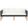 Sofá de jardín 2 plazas con cojines ratán sintético negro by vidaXL, Outdoor sofas - Ref: Foro24-310216, Price: 157,03 €, Dis...