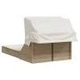 Double sun lounger with canopy and beige synthetic rattan cushions by , Loungers - Ref: Foro24-368641, Price: 281,11 €, Disco...