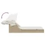 Double sun lounger with canopy and beige synthetic rattan cushions by , Loungers - Ref: Foro24-368641, Price: 281,11 €, Disco...