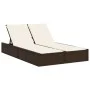 Tumbona doble con cojines ratán sintético marrón de , Tumbonas - Ref: Foro24-368629, Precio: 254,93 €, Descuento: %