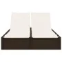 Tumbona doble con cojines ratán sintético marrón de , Tumbonas - Ref: Foro24-368629, Precio: 254,93 €, Descuento: %