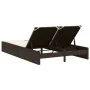Tumbona doble con cojines ratán sintético marrón de , Tumbonas - Ref: Foro24-368629, Precio: 254,93 €, Descuento: %