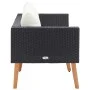 Sofá de jardín 2 plazas con cojines ratán sintético negro by vidaXL, Outdoor sofas - Ref: Foro24-310216, Price: 154,99 €, Dis...