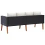 Sofá de jardín 2 plazas con cojines ratán sintético negro by vidaXL, Outdoor sofas - Ref: Foro24-310216, Price: 154,99 €, Dis...
