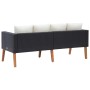 Sofá de jardín 2 plazas con cojines ratán sintético negro by vidaXL, Outdoor sofas - Ref: Foro24-310216, Price: 157,03 €, Dis...