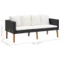 Sofá de jardín 2 plazas con cojines ratán sintético negro by vidaXL, Outdoor sofas - Ref: Foro24-310216, Price: 154,99 €, Dis...