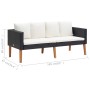 Sofá de jardín 2 plazas con cojines ratán sintético negro by vidaXL, Outdoor sofas - Ref: Foro24-310216, Price: 157,03 €, Dis...