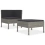 2-piece garden furniture set and gray synthetic rattan cushions by vidaXL, Garden sets - Ref: Foro24-310208, Price: 95,54 €, ...