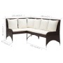 Garten-Ecksofas 2 Stück braunes PE-Rattan von vidaXL, Outdoor-Sofas - Ref: Foro24-310225, Preis: 233,30 €, Rabatt: %