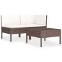 3-piece garden furniture set and brown synthetic rattan cushions by vidaXL, Garden sets - Ref: Foro24-310185, Price: 173,32 €...