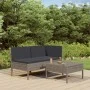 3-teiliges Gartenmöbel-Set und Kissen aus grauem Kunst-Rattan. von vidaXL, Gartensets - Ref: Foro24-310188, Preis: 216,46 €, ...