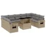 Gartensofa-Set mit 10-teiligen beigen Kissen aus synthetischem Rattan. von , Gartensets - Ref: Foro24-3268109, Preis: 654,86 ...