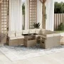 Garden sofa set with beige cushions, 10 pieces, synthetic rattan by , Garden sets - Ref: Foro24-3268128, Price: 722,49 €, Dis...