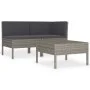 3-teiliges Gartenmöbel-Set und Kissen aus grauem Kunst-Rattan. von vidaXL, Gartensets - Ref: Foro24-310188, Preis: 216,46 €, ...