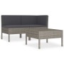 3-teiliges Gartenmöbel-Set und Kissen aus grauem Kunst-Rattan. von vidaXL, Gartensets - Ref: Foro24-310188, Preis: 219,75 €, ...