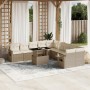 Gartensofa-Set 11-teilig mit beigen Polstern aus synthetischem Rattan von , Gartensets - Ref: Foro24-3268168, Preis: 741,39 €...