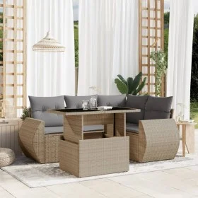 Garden sofa set with 5-piece synthetic rattan beige cushions by , Garden sets - Ref: Foro24-3268509, Price: 403,58 €, Discoun...