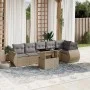 Set of 7-piece garden sofas and beige synthetic rattan cushions by , Garden sets - Ref: Foro24-3268549, Price: 518,96 €, Disc...