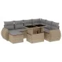 Garden sofa set with 8 pieces of synthetic beige rattan and cushions. by , Garden sets - Ref: Foro24-3268699, Price: 563,22 €...