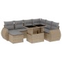 Gartensofa-Set und Kissen, 8-teilig, aus synthetischem Rattan in Beige. von , Gartensets - Ref: Foro24-3268699, Preis: 534,29...