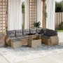 Set de sofás de jardín 9 pzas con cojines ratán sintético beige de , Conjuntos de jardín - Ref: Foro24-3268729, Precio: 566,29 €