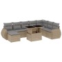 9-piece garden sofa set with beige synthetic rattan cushions by , Garden sets - Ref: Foro24-3268729, Price: 565,71 €, Discoun...