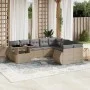 Garden sofa set with beige cushions, 10 pieces, synthetic rattan by , Garden sets - Ref: Foro24-3268769, Price: 736,83 €, Dis...