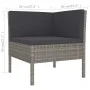3-teiliges Gartenmöbel-Set und Kissen aus grauem Kunst-Rattan. von vidaXL, Gartensets - Ref: Foro24-310188, Preis: 216,46 €, ...