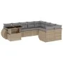 Garden sofa set with beige cushions, 10 pieces, synthetic rattan by , Garden sets - Ref: Foro24-3268769, Price: 736,83 €, Dis...