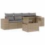Garden sofa set with 5-piece synthetic rattan beige cushions by , Garden sets - Ref: Foro24-3268989, Price: 364,00 €, Discoun...