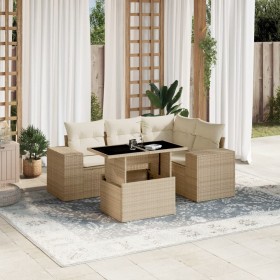 Garden sofa set with 5-piece synthetic rattan beige cushions by , Garden sets - Ref: Foro24-3269138, Price: 412,16 €, Discoun...